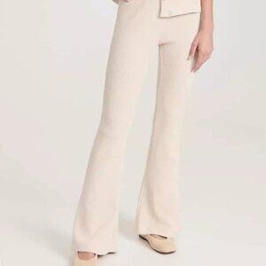 Madewell Ribbed Pull On Flare Pants Heather Summer Dune Tan Knit Womens M‎ NM352
